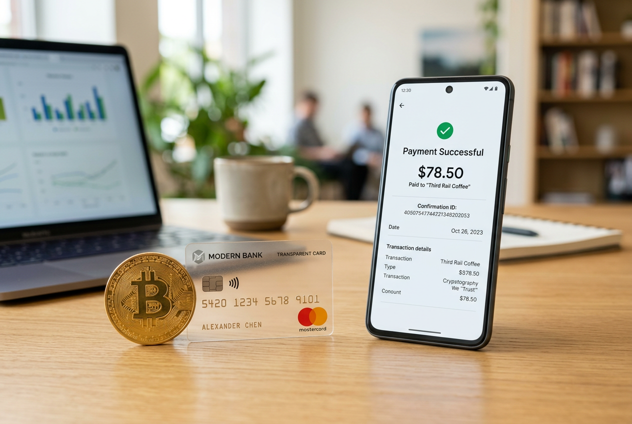 Visualization of digital payment methods including mobile and crypto
